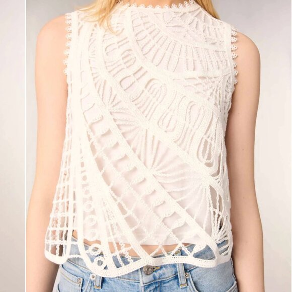 Maje Crochet-knit top - Picture 1 of 10